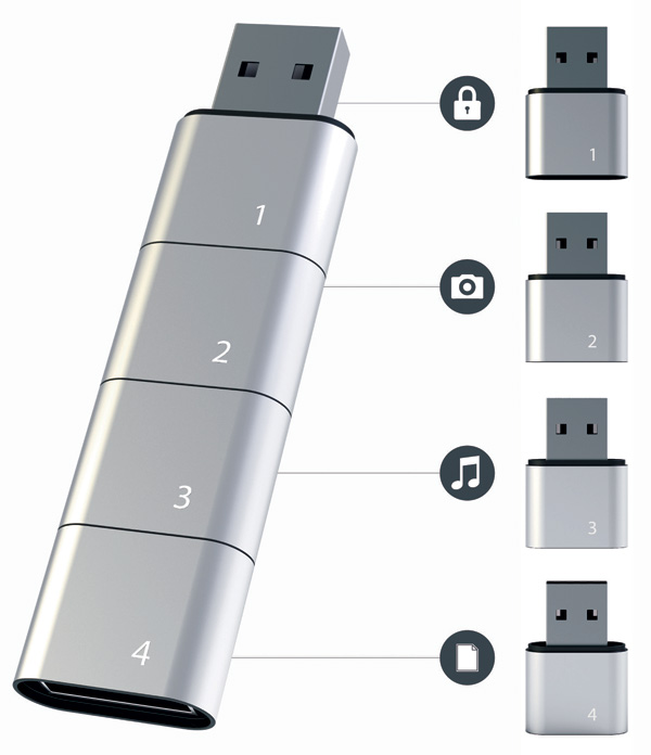 Amoeba Modular USB Flash Drive