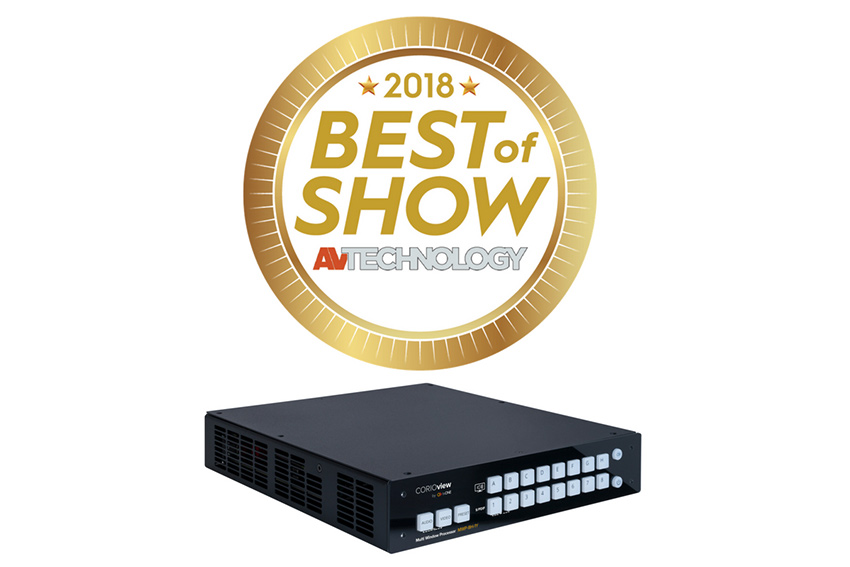 Le processeur multi fenêtrage tvONE CORIOview 4K récompensé par le Best Of Show à l'InfoComm 1018