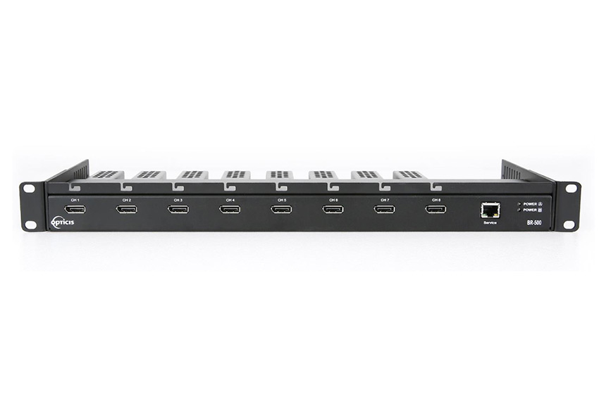 Comment mettre en rack huit extenders DisplayPort sur fibre avec Opticis ? 