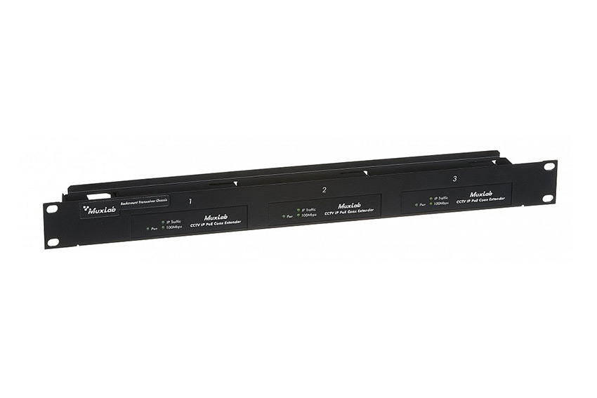 Installez en rack trois extendeurs HDMI & SDI avec le kit MuxLab 500905