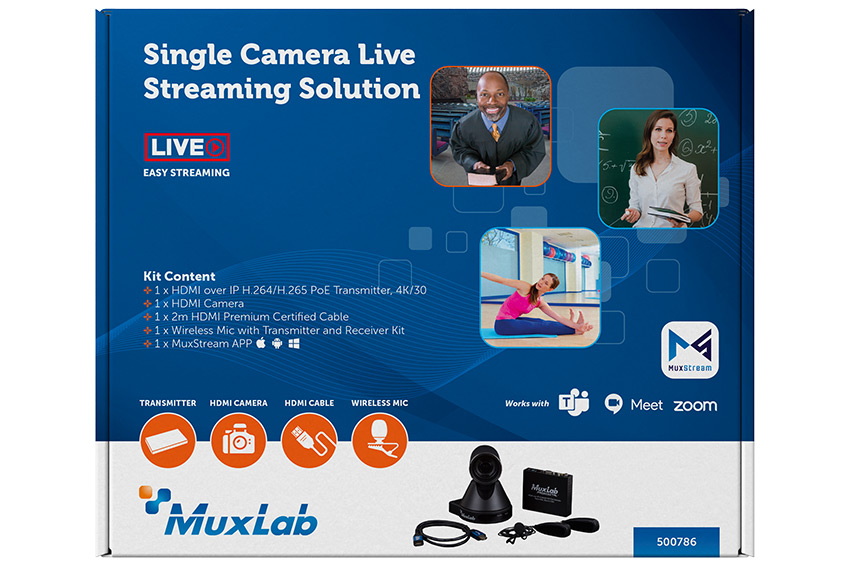 Le streaming live facile avec l'encodeur audio & vidéo sur IP MuxLab 500763-TX