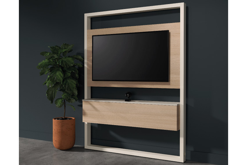 Les meubles Kamo VisoPanel pour intégrer avec style les moniteurs dans les salles de réunion et de visio