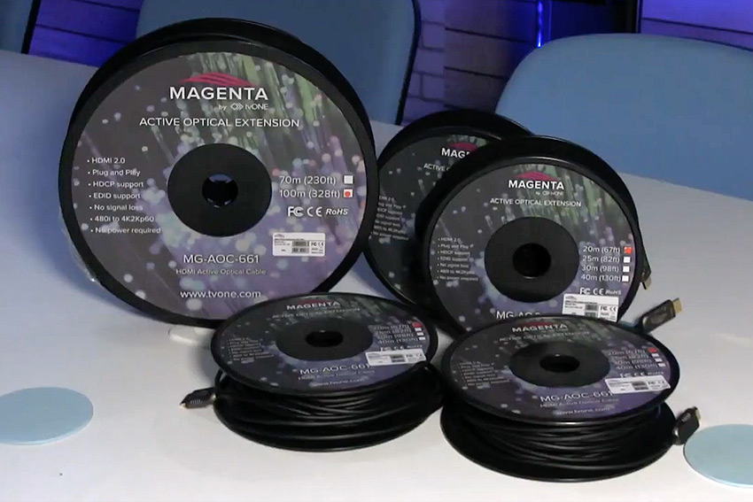 Des cordons optiques actifs 4K/8K pour toutes les installations avec tvONE Magenta
