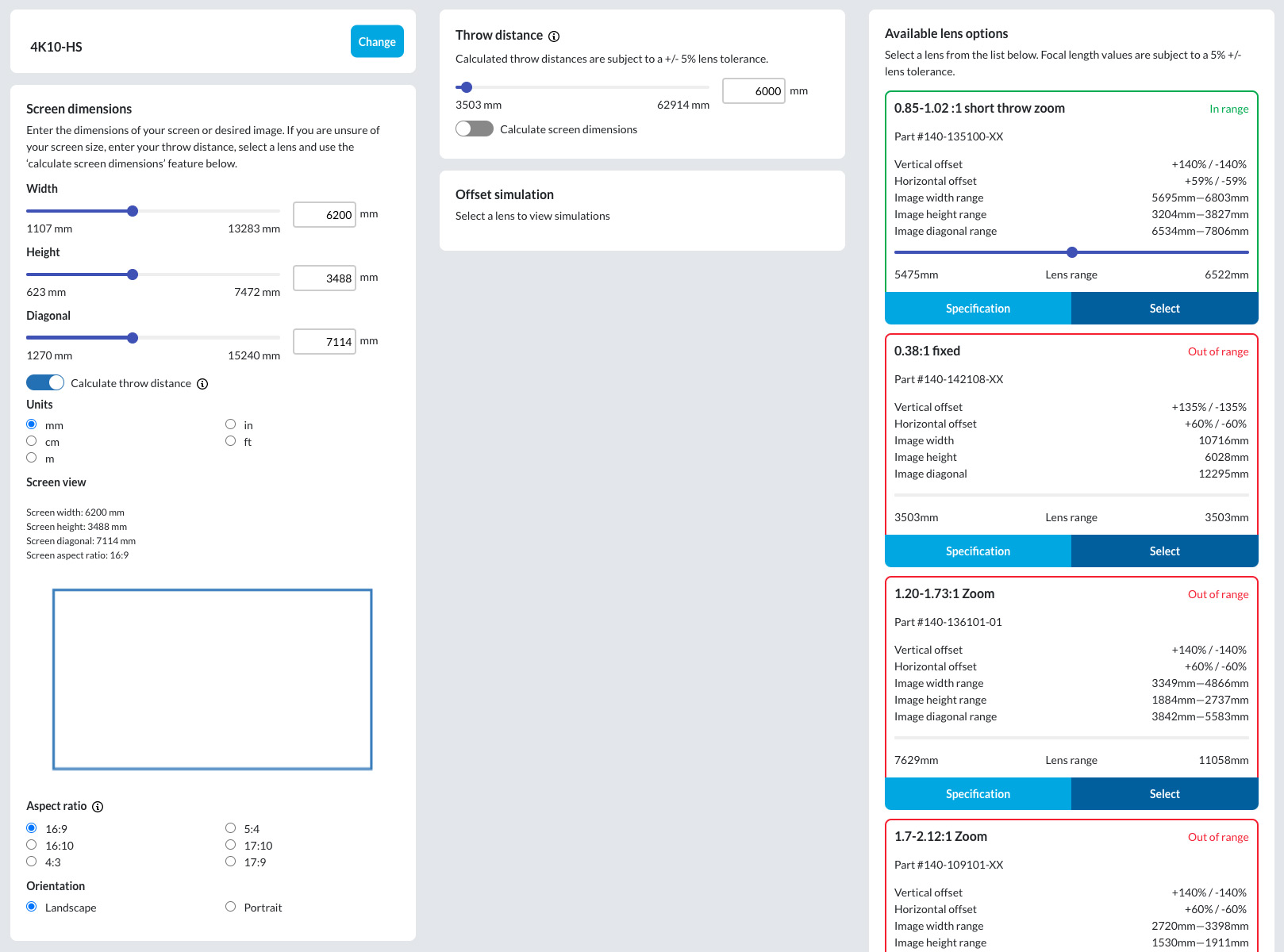 Trouvez la bonne optique pour vos vidéoprojecteurs Christie grâce à cet