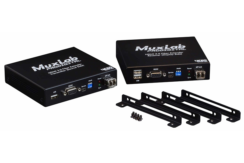 MuxLab 500485 : un kit d'extension HDMI 2.0 & USB sur fibre optique prêt à l'emploi